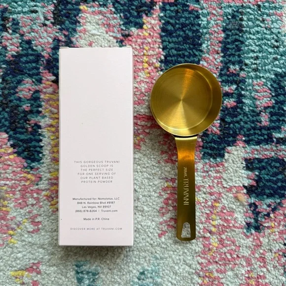 Truvani 70ML Gold Metal Scoop + 16.9oz Pink SS Shaker Cup NEW - Picture 3 of 5